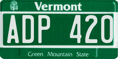 VT license plate ADP420