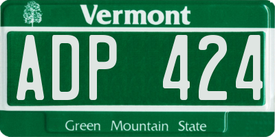 VT license plate ADP424