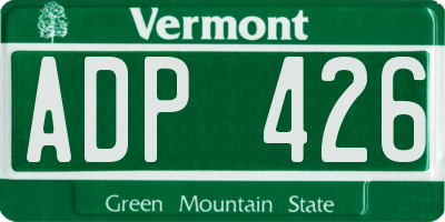 VT license plate ADP426