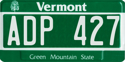 VT license plate ADP427