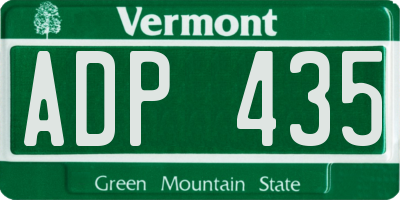 VT license plate ADP435