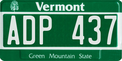 VT license plate ADP437