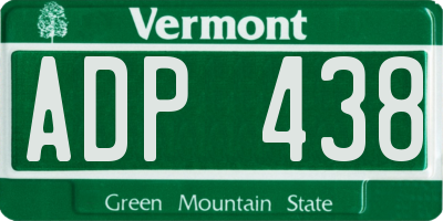 VT license plate ADP438