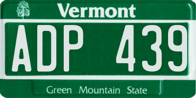 VT license plate ADP439