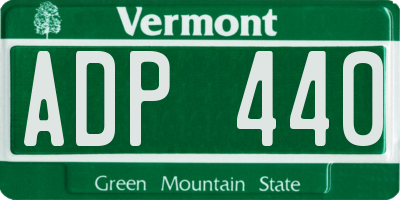 VT license plate ADP440