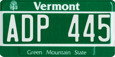 VT license plate ADP445