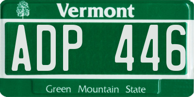 VT license plate ADP446