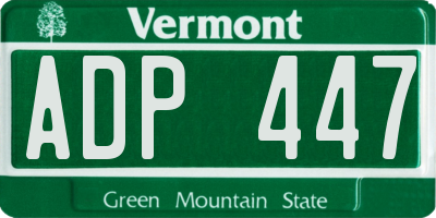 VT license plate ADP447