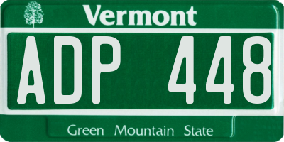 VT license plate ADP448
