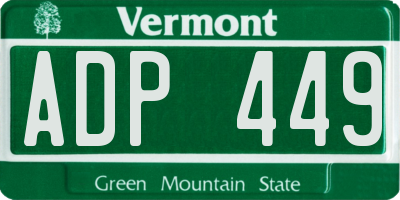 VT license plate ADP449