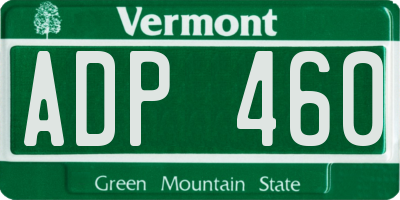 VT license plate ADP460
