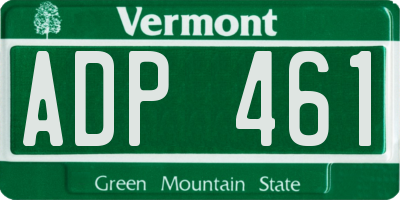 VT license plate ADP461