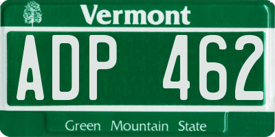 VT license plate ADP462