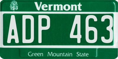VT license plate ADP463