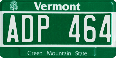 VT license plate ADP464