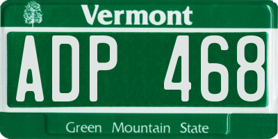 VT license plate ADP468