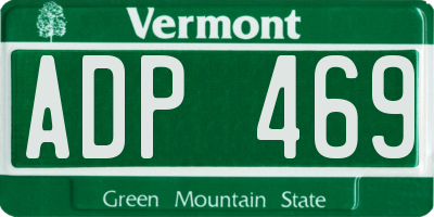 VT license plate ADP469