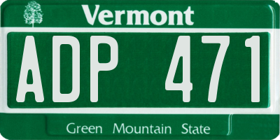 VT license plate ADP471