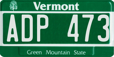VT license plate ADP473