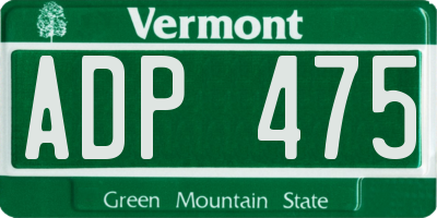 VT license plate ADP475