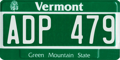 VT license plate ADP479