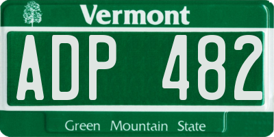 VT license plate ADP482