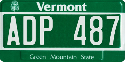 VT license plate ADP487