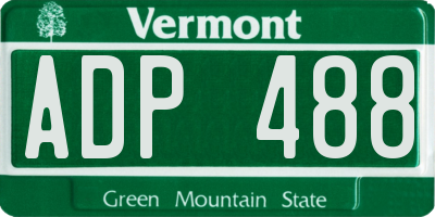 VT license plate ADP488