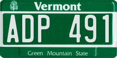 VT license plate ADP491