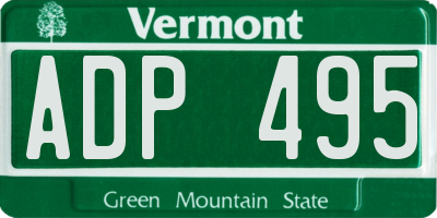 VT license plate ADP495