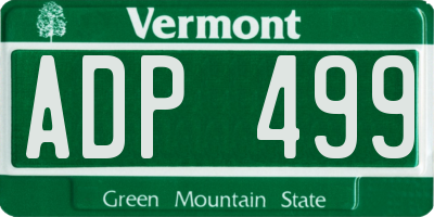 VT license plate ADP499
