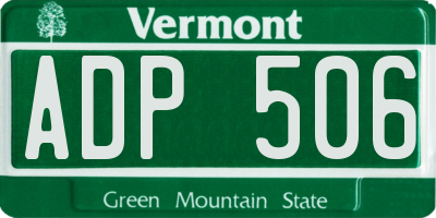 VT license plate ADP506