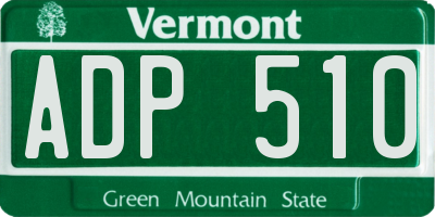 VT license plate ADP510