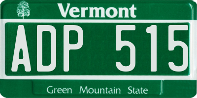 VT license plate ADP515