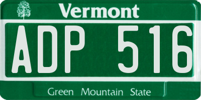 VT license plate ADP516
