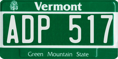 VT license plate ADP517