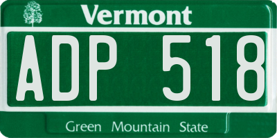 VT license plate ADP518