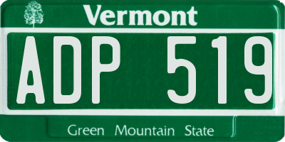 VT license plate ADP519