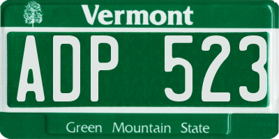 VT license plate ADP523