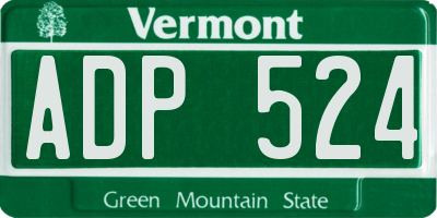 VT license plate ADP524