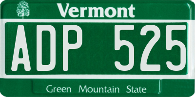 VT license plate ADP525