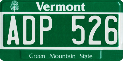 VT license plate ADP526