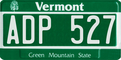 VT license plate ADP527