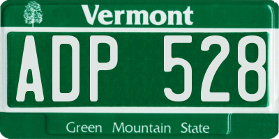 VT license plate ADP528