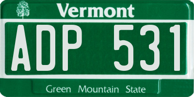 VT license plate ADP531