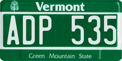VT license plate ADP535