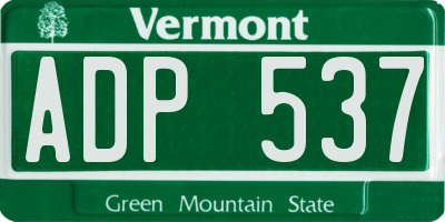 VT license plate ADP537