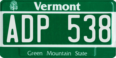VT license plate ADP538