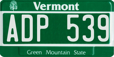 VT license plate ADP539