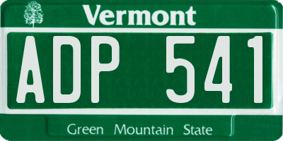 VT license plate ADP541